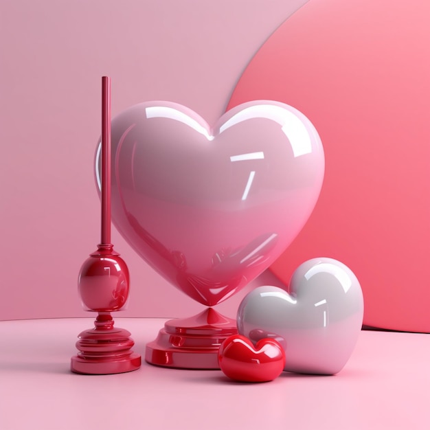 3d love heart shape super images AI Generated art