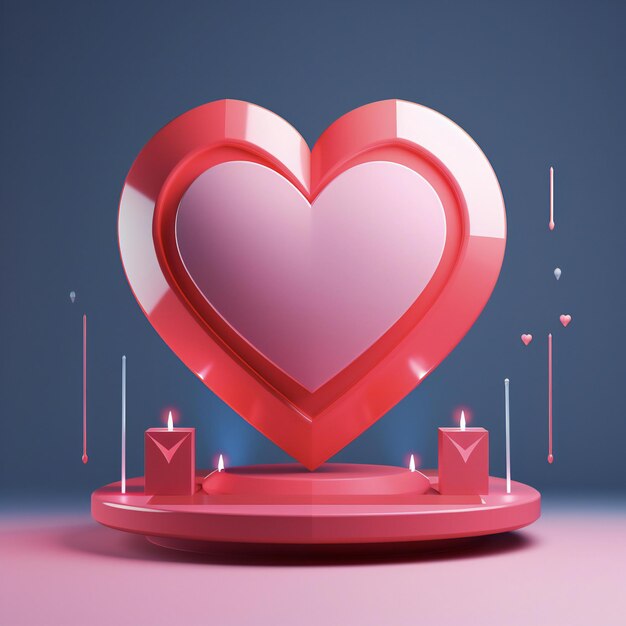 Photo 3d love icon