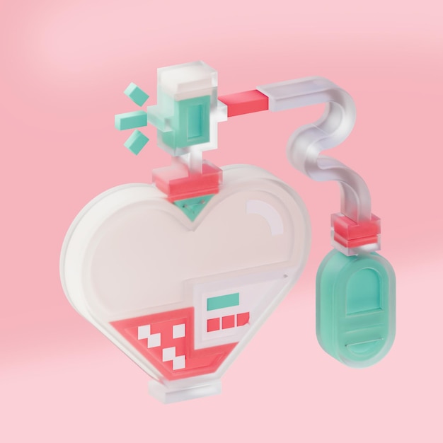 3d love icons for valentines day