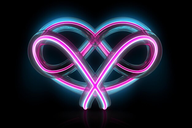 Photo a 3d love symbol in glowing splendor