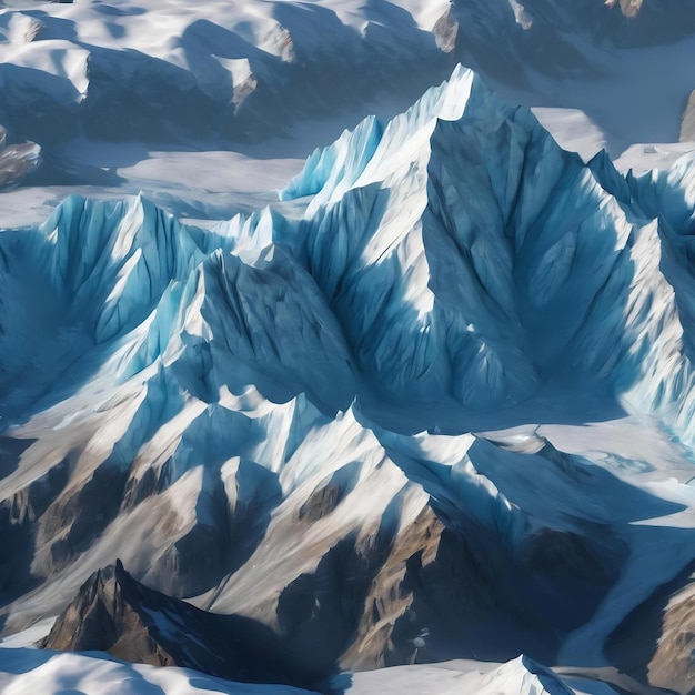 3d low polygon ice mountain glacial landform ice terrain