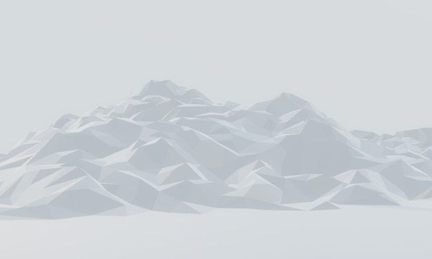 3D low polygon ice mountain.