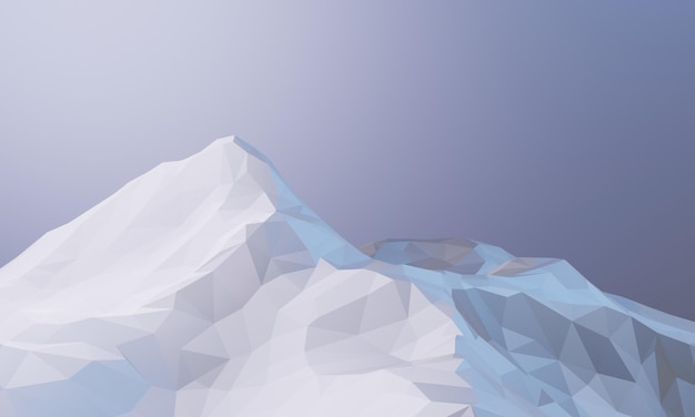 3D low polygon ice mountain