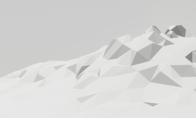 3D low polygon ice mountain