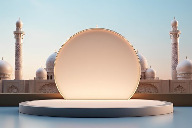 3D роскошный и элегантный подиум на исламскую тему для демонстрации продуктов Рамаданский подиум