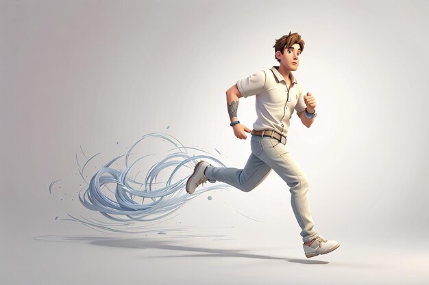 3d male character running alone