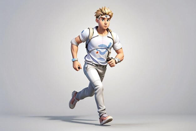 3d male character running alone