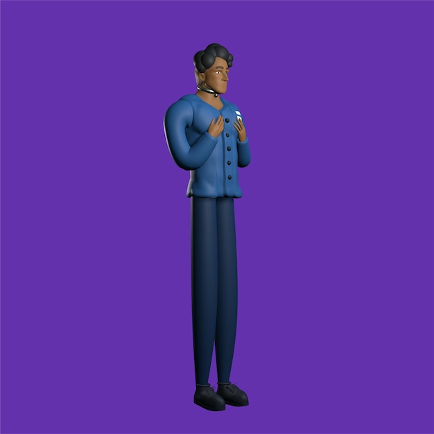 Photo 3d man charcater pose for business charcter 3d render