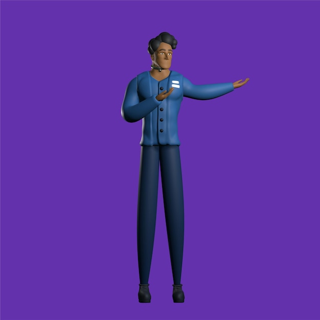 3d man charcater pose for business charcter 3d render