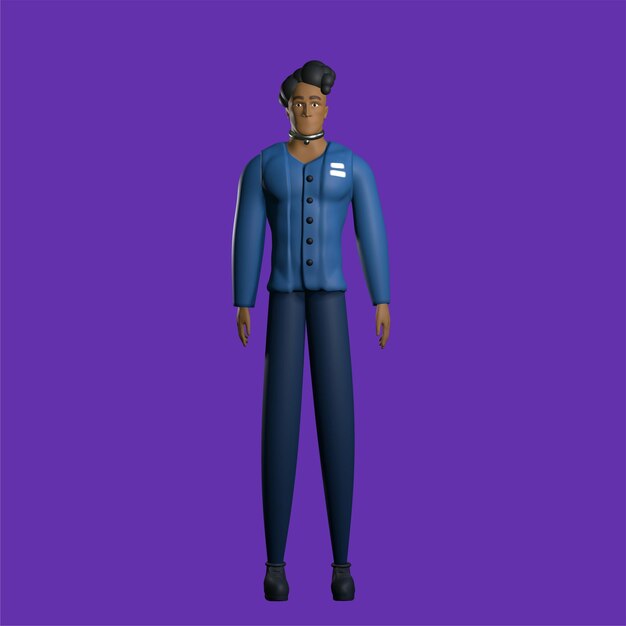 3d man charcater pose for business charcter 3d render