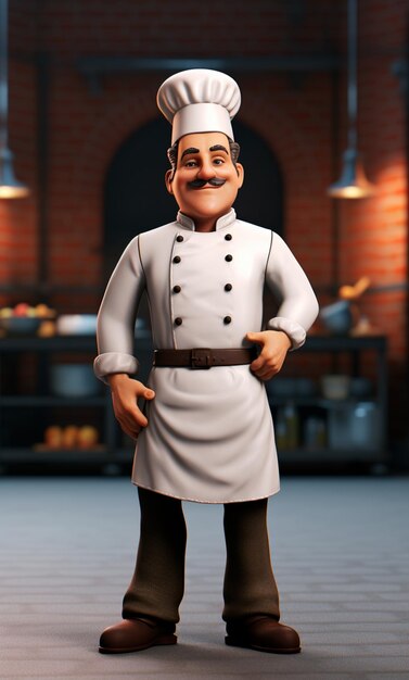 Premium AI Image | 3d man chef cartoon character