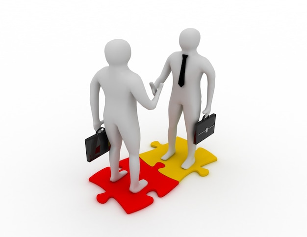 Photo 3d man handshake.business concept