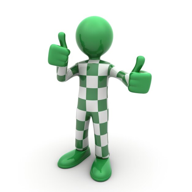 3d man is green tick symbol signifying completion and success in a compelling visual representation of achievement and endorsement a check off character