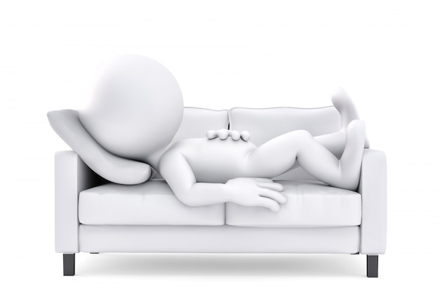 3d man man relaxing on couch