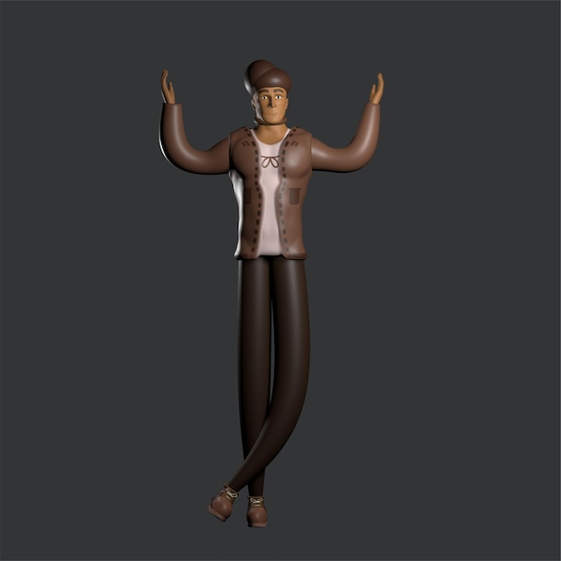 3d man pose character design for business man pose 3d\
render