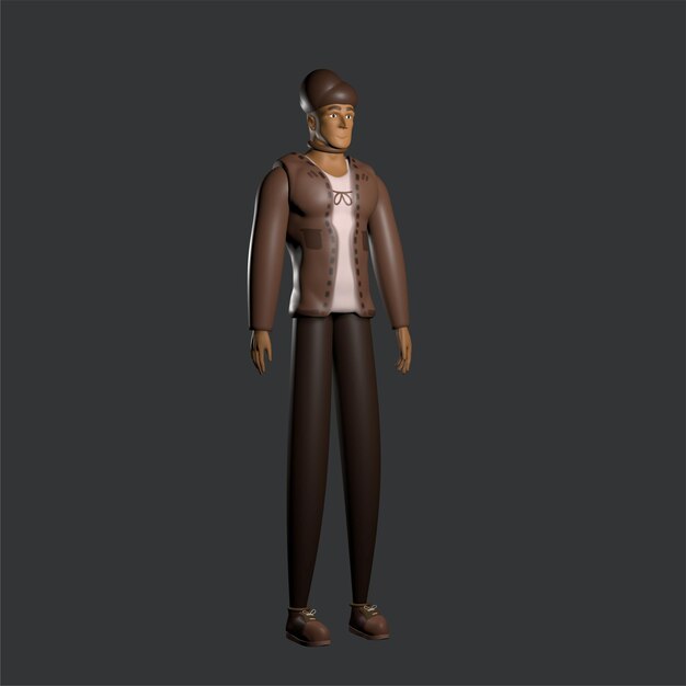 3d man pose character design for business man pose 3d render