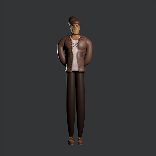 3d man pose character design for business man pose 3d render