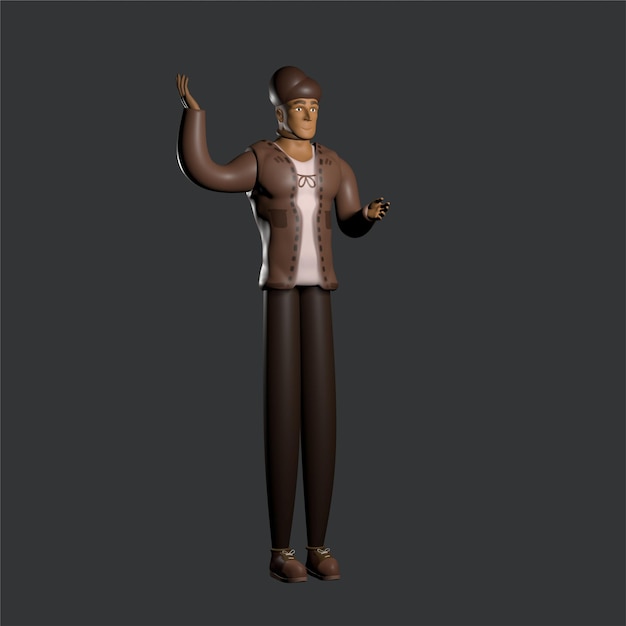 3d man pose karakterontwerp voor zakenman pose 3d render