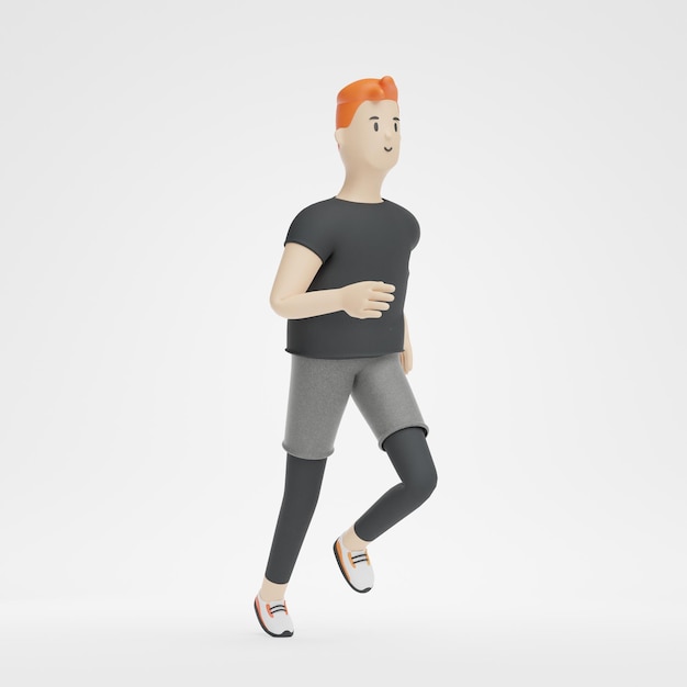 3D Man Run Oefening Jogging Marathon Snelheid Leider