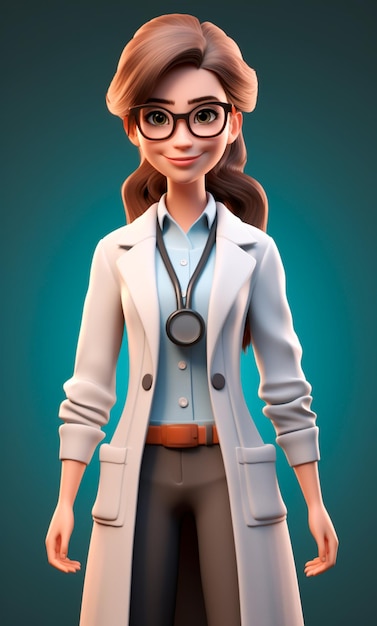 Photo 3d man veterinarian cartoon character