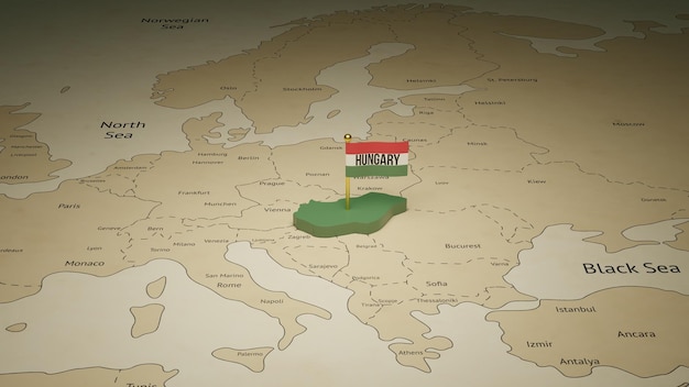 3d map of Hungary state