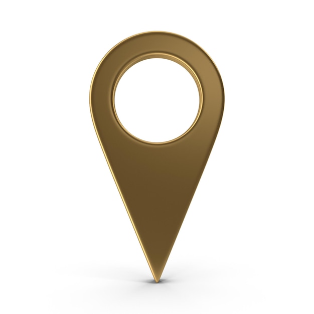 Photo 3d map pointer location map icon gold texture golden location pin or navigation web location