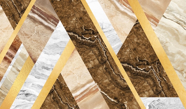 3d marble mural wallpaper geometric shapes. golden, black, brown and gray marble shapes