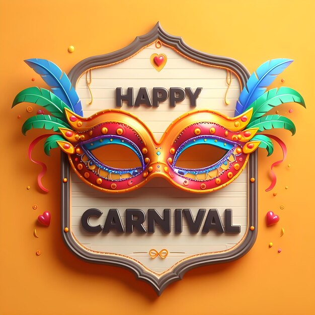 3d Mardi gras carnival poster