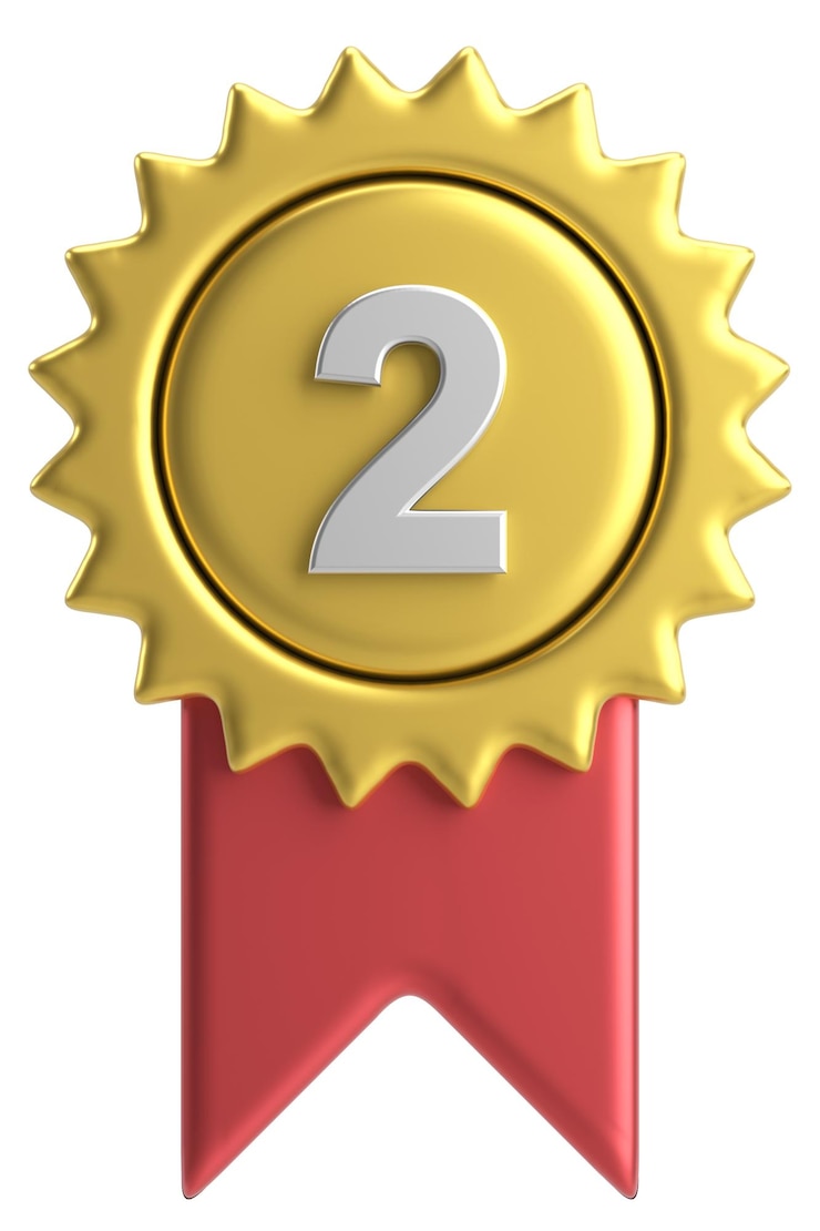 Foto 3d medaille nummer twee 3d illustratie