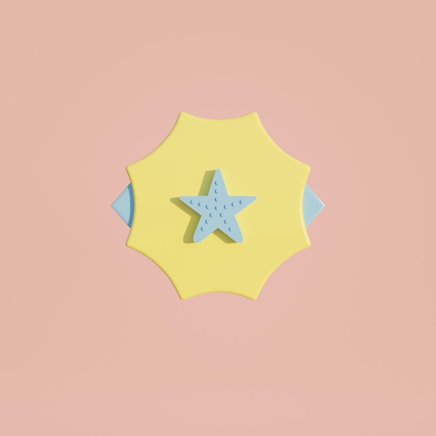 3d medal coin with starfish icon