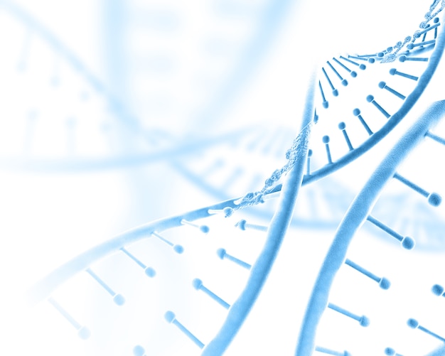 Foto sfondo medico 3d con fili di dna