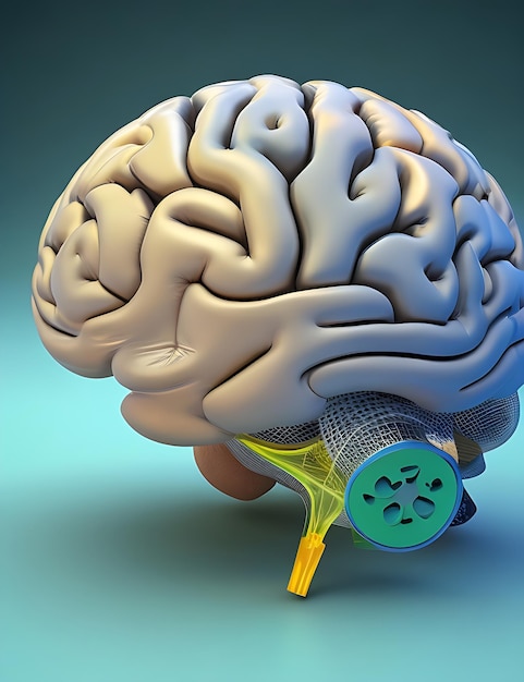 3D Medical Brain Highlighted Background