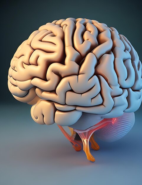 3D Medical Brain Highlighted Background