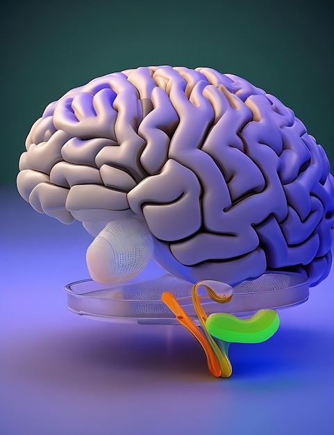 3D Medical Brain Highlighted Background