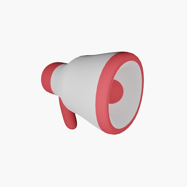 3d megaphone icon in white background