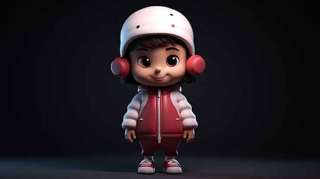 3D meisje schattig cartoon personage ai gegenereerd