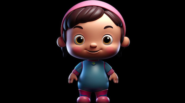 3D meisje schattig cartoon personage ai gegenereerd