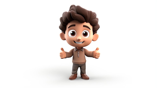 3D meisje schattig cartoon personage ai gegenereerd