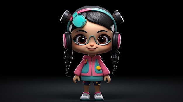 3D meisje schattig cartoon personage