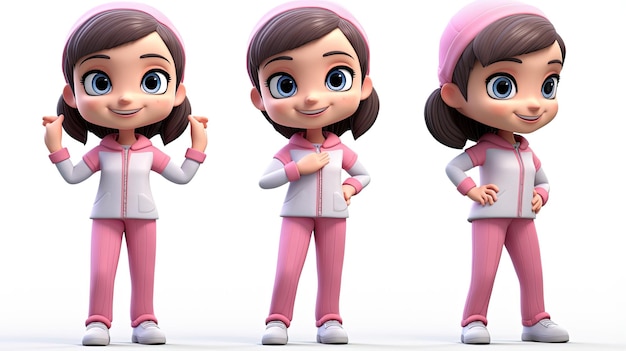 3D meisje schattig cartoon personage