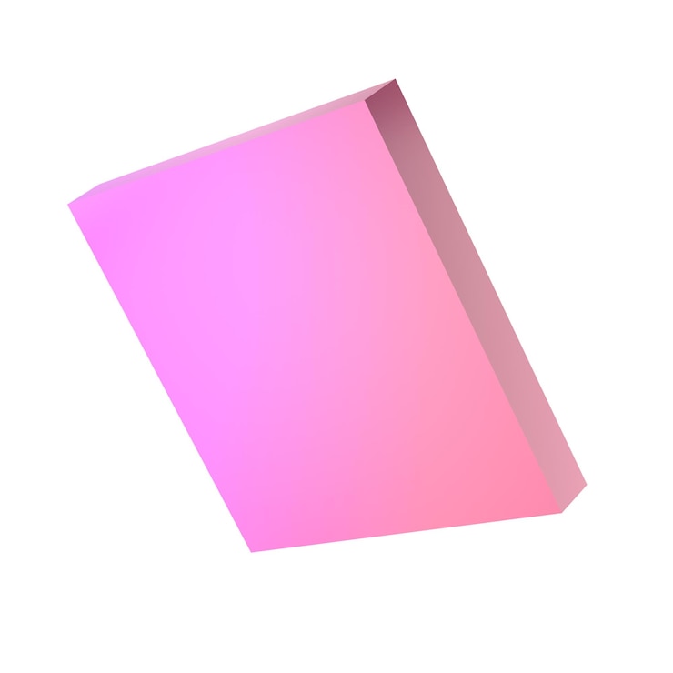Photo 3d metal rectangle abstract geometric shape podium realistic glossy pink and lilac gradient luxury template decorative design illustration minimalist bright rectangle mockup isolated transparent png