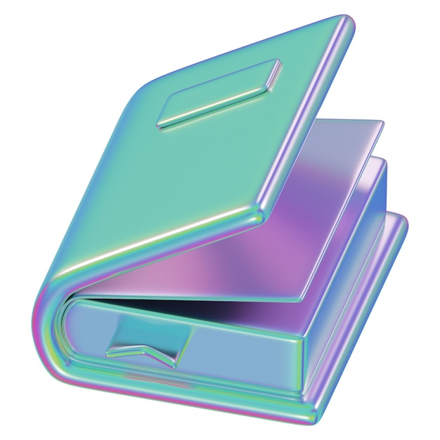 3Dメタリックブック png教育 透明な背景