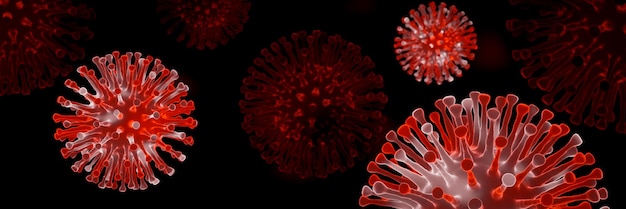 Virus microscopico 3d covid19. variante deltacron. mutazione del coronavirus. crisi sanitaria globale.