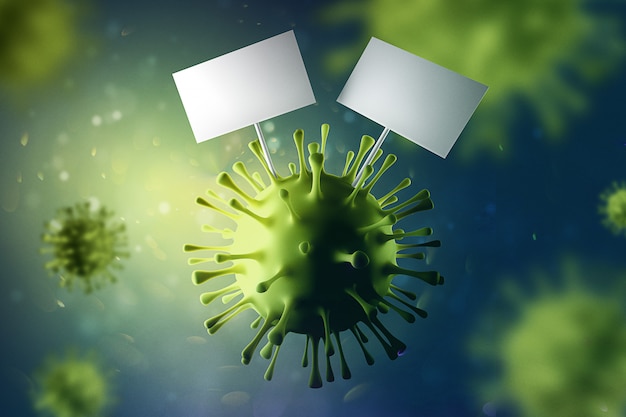 3d microscopic photo of COVID-19 Coronavirus