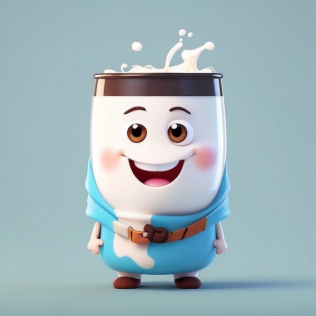 3d milk drink character