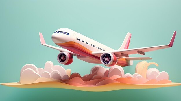 3d miniature of an airplane in flight