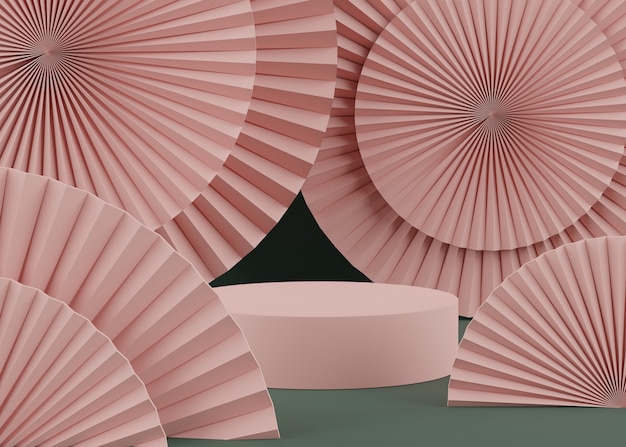 3D Minimaal pastel podium en geometrische vormen