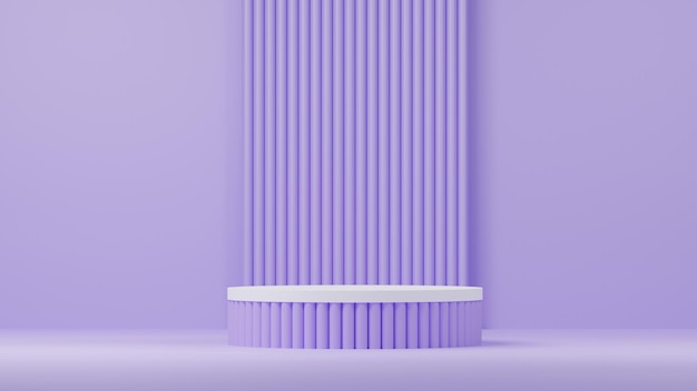 3D minimal background luxury white empty podium display elegant violet color suitable for cosmetic