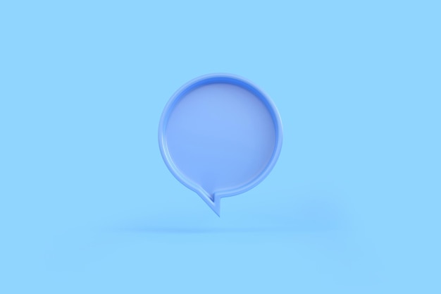 3D Minimal round blue chat bubble isolated on a blue background with copy space Speech bubble icon