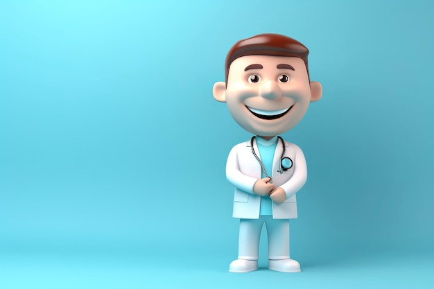 Photo 3d minimal scene mockup doctor character generative ai